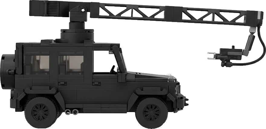 4x4 de tournage avec grue caméra