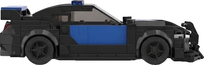 Ford Mustang police · Noir et bleu