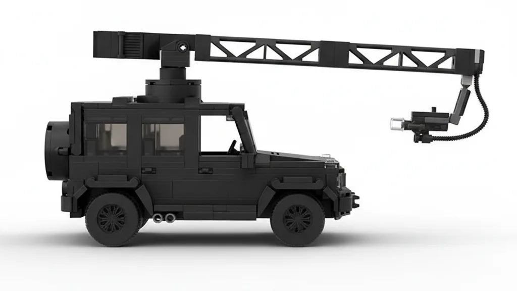 4x4 de tournage avec grue caméra